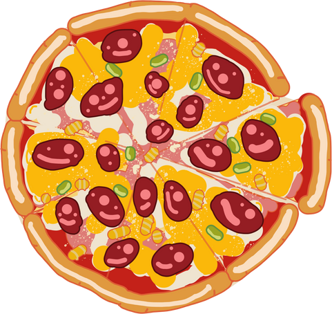 Pepperoni Pizza Illustration 